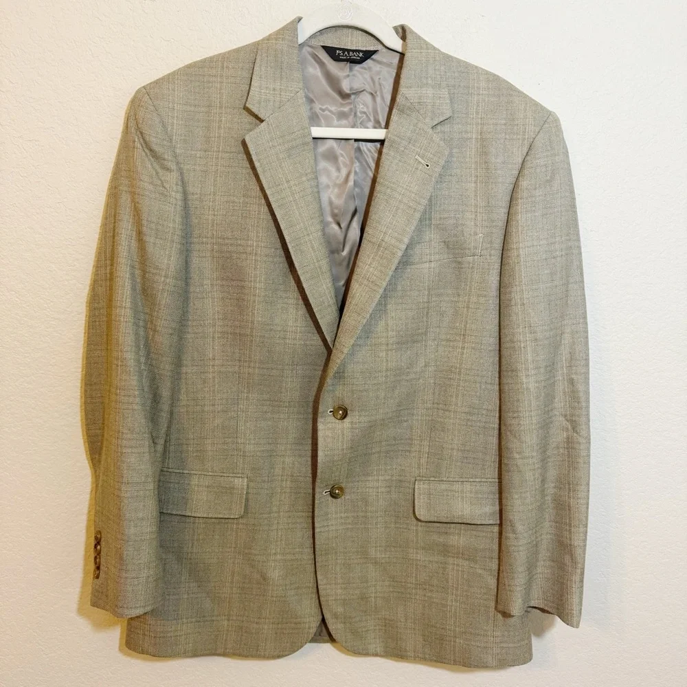 Jos A Bank Signature‎ Gold Silk Wool 2 Button Sport Coat 42 Reg Tan